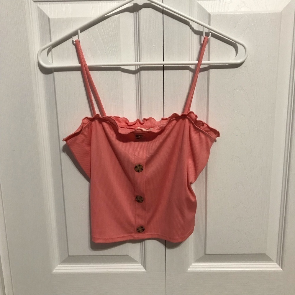 NWT Love J Baby Pink Ruffled Crop Top